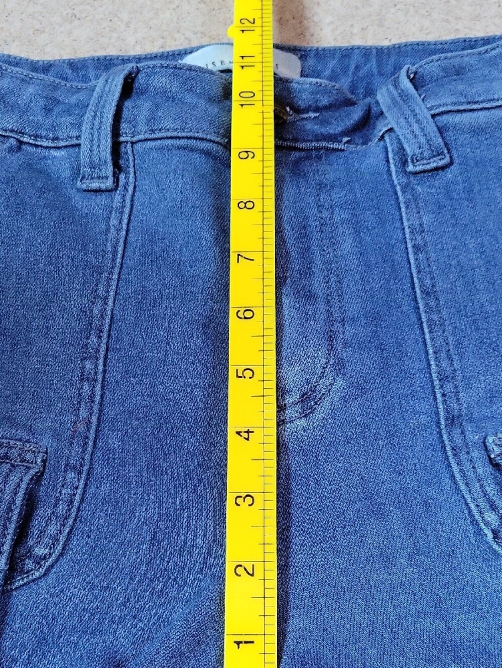 Risen High Rise Wide Leg Cargo Jeans Utility Denim Pants Size 28 Stretch - Picture 10 of 12